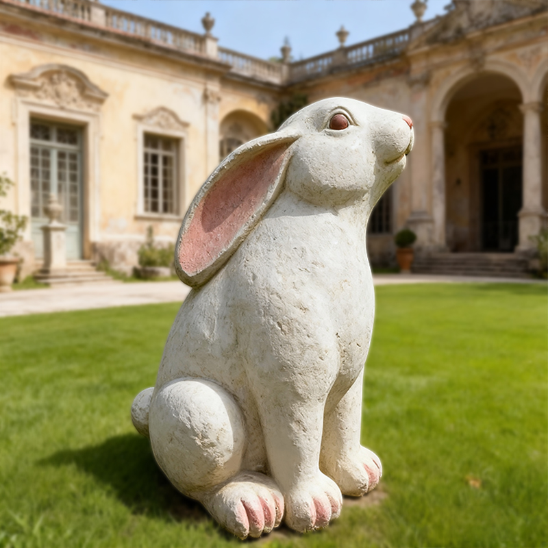 Мраморная скульптура кролика-животного