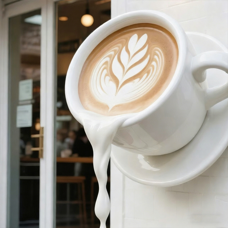 Плавающая кофейная чашка из стекловолокна, декоративная скульптура