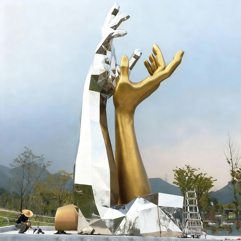 Наружная абстрактная художественная скульптура из нержавеющей стали